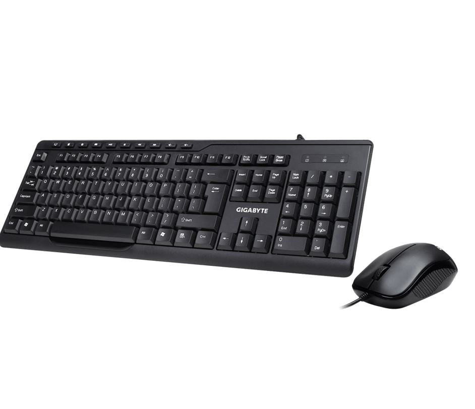 Gigabyte KM6300 USB Wired Keyboard & Mouse Combo multimedia controls 1000dpi Adjustable Portable slim receiver Stylish design comfort Gigabyte KM6300 USB Wired Keyboard & Mouse Combo multimedia controls 1000dpi Adjustable Portable slim receiver Stylish design comfort